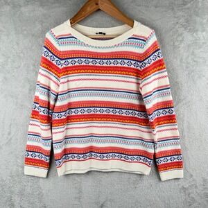 Talbots Fair Isle Sweater‎ Womens LP Petite Colorful Winter Lambswool Soft Basic